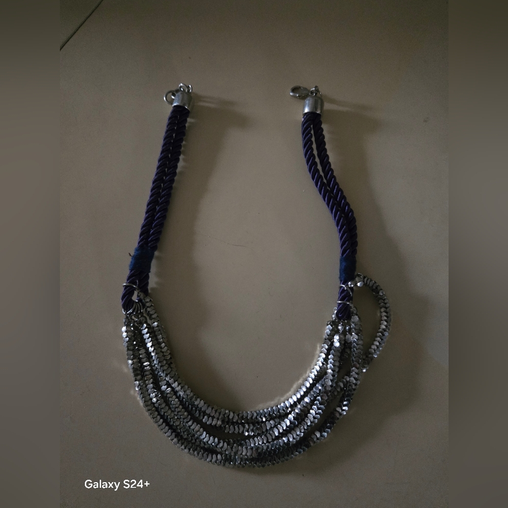 Elegant Silver and Blue Necklace